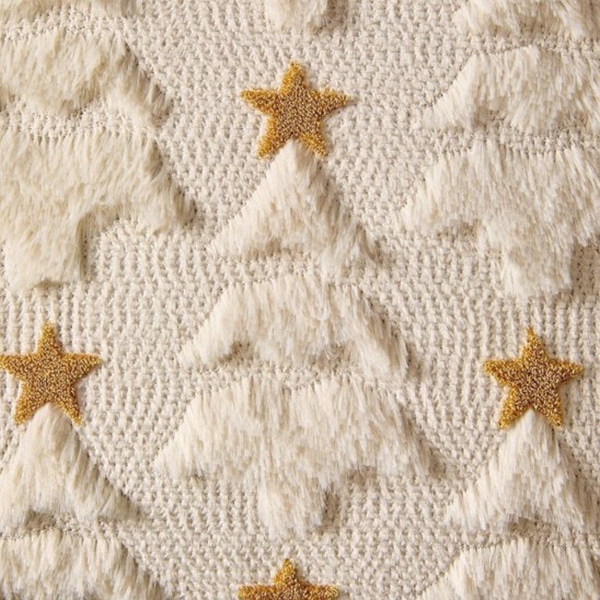 Christmas Pillowcases (2 Pack) White Tree & Star Pattern 45X45cm Cushion Covers