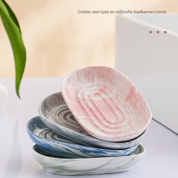 Ceramic Soap Dish Non Slip Marble Bathroom Holder Suitable For Bathrooms Shower Rooms Kitchens And Travel Green Soap Dishes & Dispensers