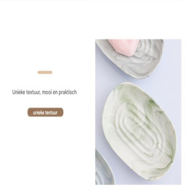 Ceramic Soap Dish Non Slip Marble Bathroom Holder Suitable For Bathrooms Shower Rooms Kitchens And Travel Green Soap Dishes & Dispensers