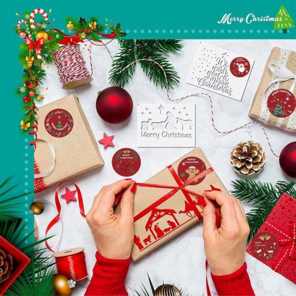 500Pcs Christmas Self Adhesive Round Gift Labels For Crafts & Packaging Stickers