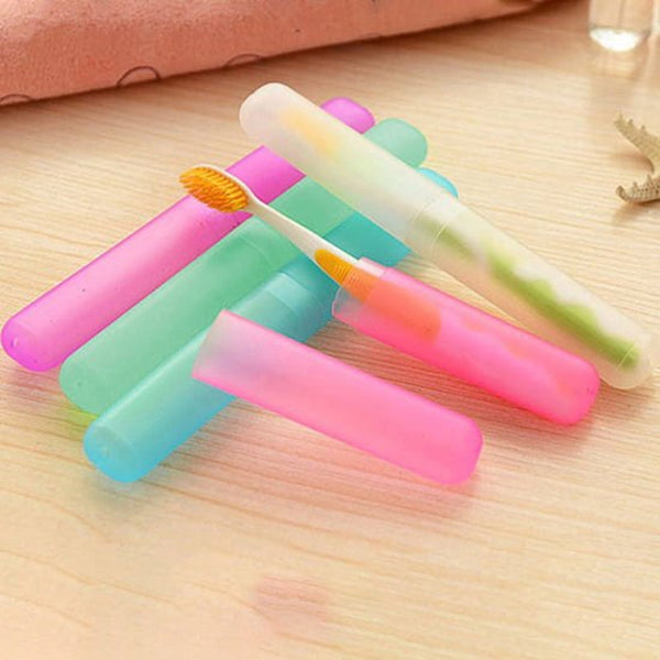 5 Pack Toothbrush Storage Box Dustproof Boxipink + Green Rose Red Yellow Bluei Tumblers & Toothbrush Holders