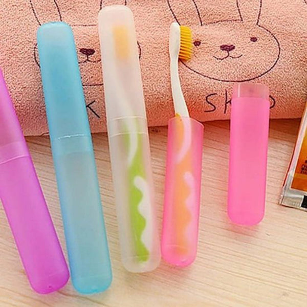 5 Pack Toothbrush Storage Box Dustproof Boxipink + Green Rose Red Yellow Bluei Tumblers & Toothbrush Holders