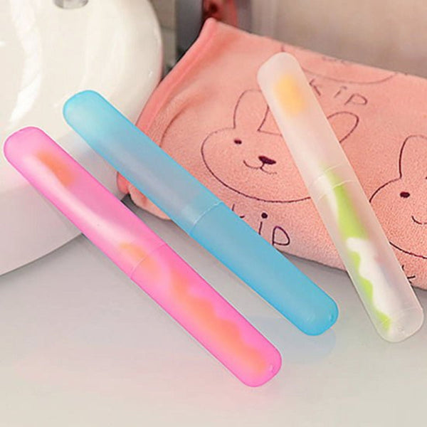 5 Pack Toothbrush Storage Box Dustproof Boxipink + Green Rose Red Yellow Bluei Tumblers & Toothbrush Holders