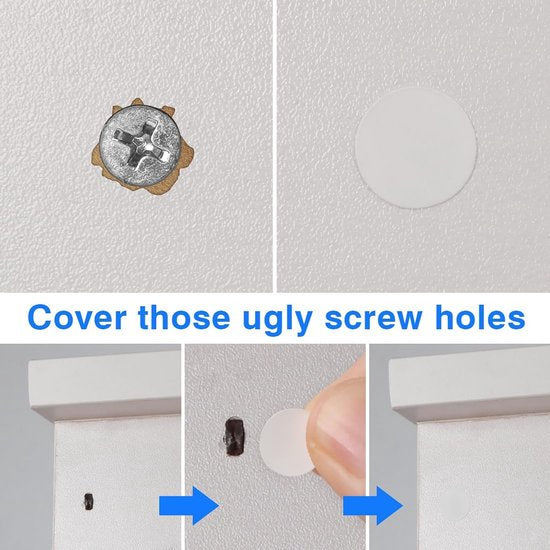 350 White Screw Hole Stickers Self Adhesive Covers For Furniture Screws & Bolts