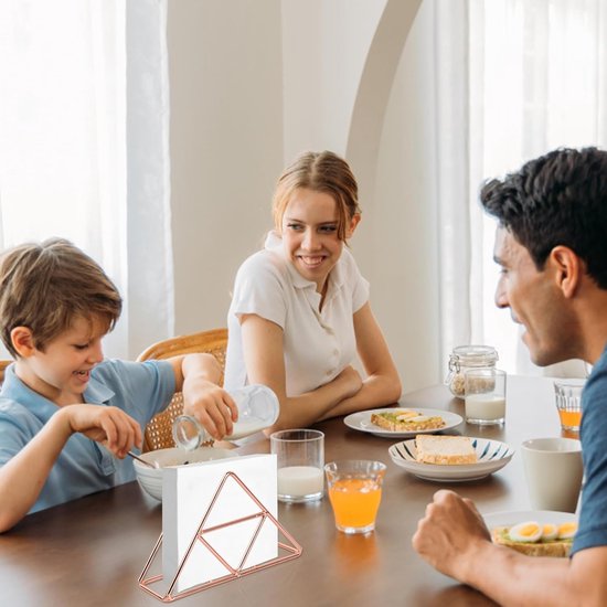 Stainless Steel Rose Gold Triangular Napkin Holder Tissue Metal Countertop Dining Table Picnic Organizer Napkin Rings & Holders