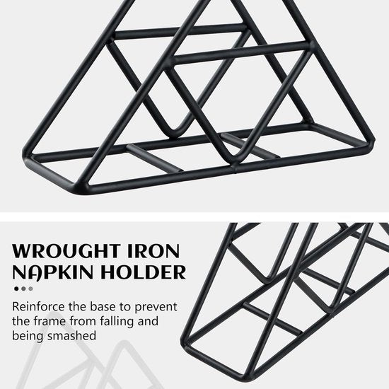 Stainless Steel Black Triangular Napkin Holder Tissue Metal Countertop Dining Table Picnic Organizer Napkin Rings & Holders