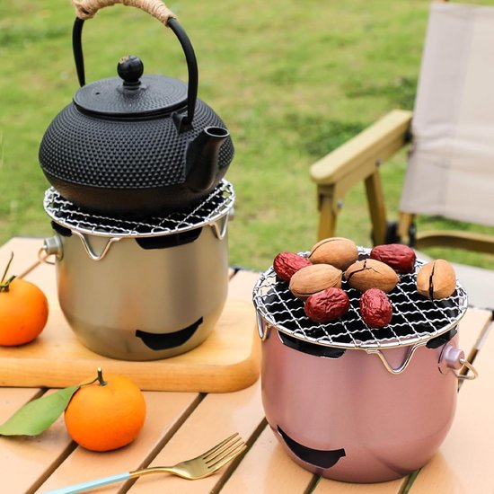 Grill Charcoal Mini Stainless Steel Small Outdoor Suitable For Camping Backyard Bbqs Rvs And Picnics (Purple) Barbecues Grills & Smokers