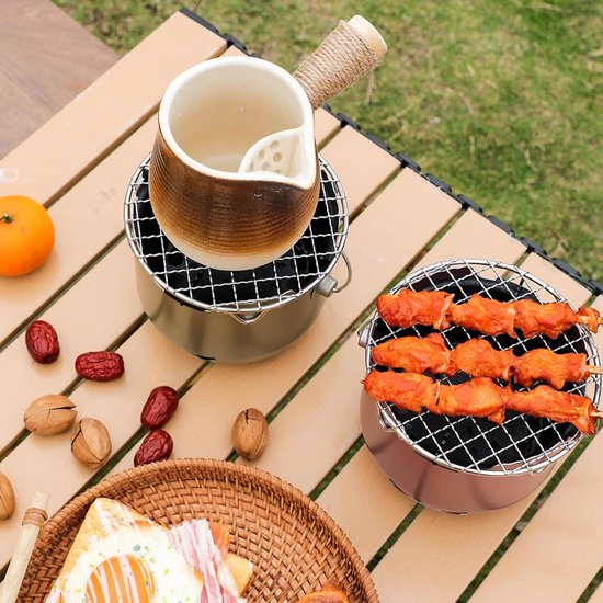 Grill Charcoal Mini Stainless Steel Small Outdoor Suitable For Camping Backyard Bbqs Rvs And Picnics (Purple) Barbecues Grills & Smokers