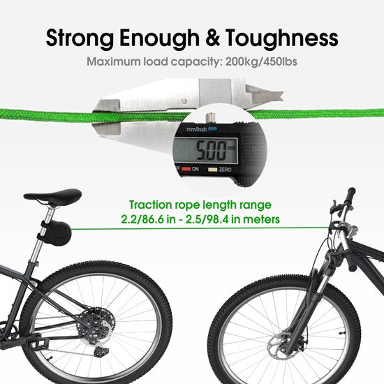 Bicycle Tow Rope Towing System Parent Child Pull Accessory Up 200 Kg & 2.5 M Long For And Cargo Trailers Bike Tow Ropes