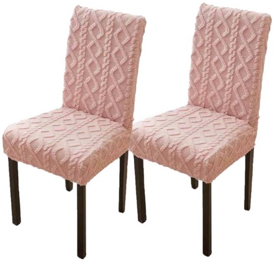 Chair Covers Pack Of 2 For Home Use Universal Model Full Coverage Including Backrest Stool Cushions Non Slip And Thickened Pink Slipcovers