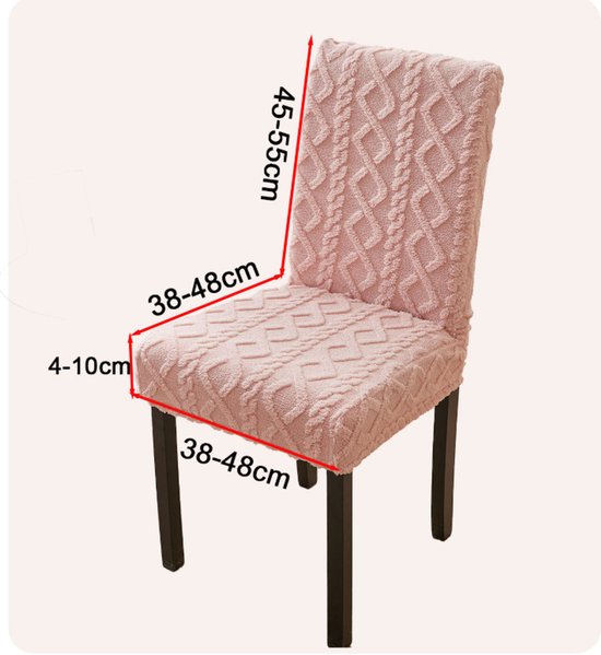 Chair Covers Pack Of 2 For Home Use Universal Model Full Coverage Including Backrest Stool Cushions Non Slip And Thickened Pink Slipcovers