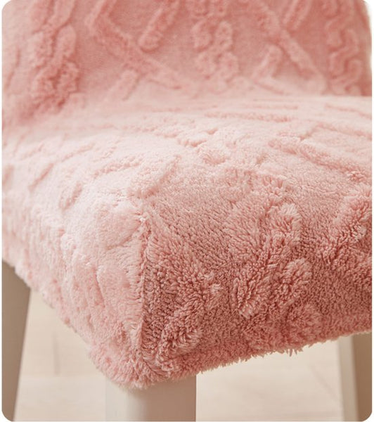 Chair Covers Pack Of 2 For Home Use Universal Model Full Coverage Including Backrest Stool Cushions Non Slip And Thickened Pink Slipcovers