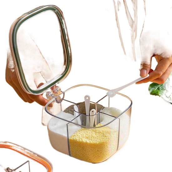 4 In 1 Spice Jar With Spoon All One Kitchen Storage Spice Jars & Racks