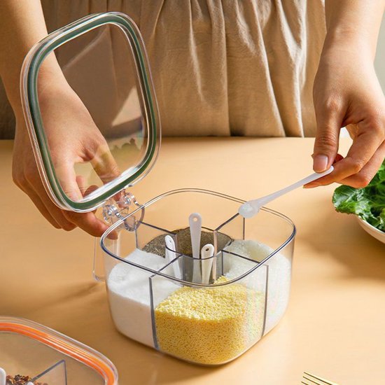 4 In 1 Spice Jar With Spoon All One Kitchen Storage Spice Jars & Racks