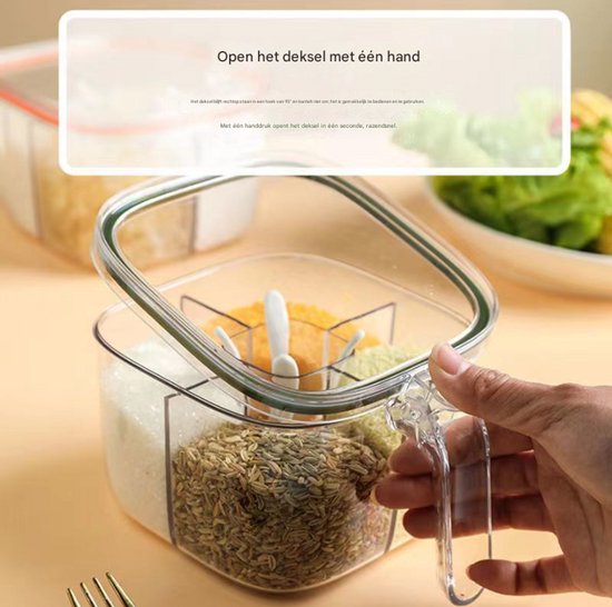 4 In 1 Spice Jar With Spoon All One Kitchen Storage Spice Jars & Racks