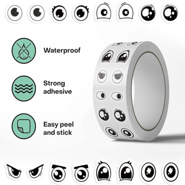 500 Sheets Emoji Eye Diy Journaling & Craft Supplies Stickers