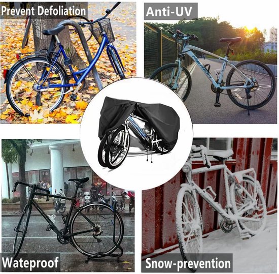 Bicycle Cover Suitable For 2 Bicycles Waterproof Outdoor Use Uv Protective With Lock Hole Mountain Bikes And Electric Bike Covers