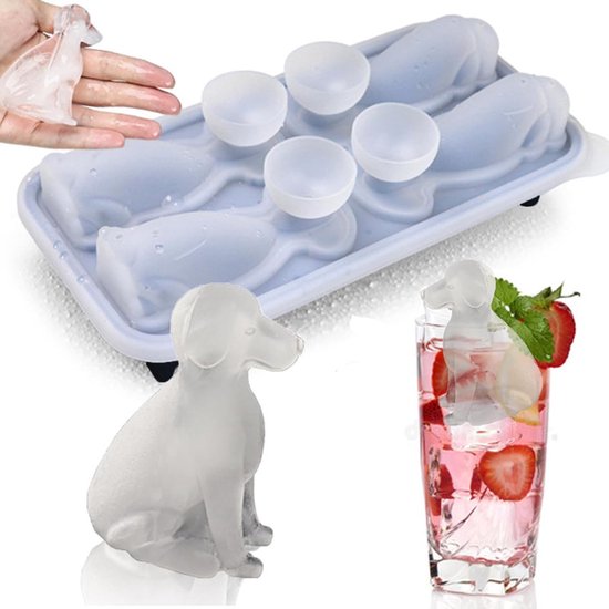 3D Labrador Ice Cube Mold With Integrated Funnel Dog Friendly Shape Silicone & Easy De Molding Ice Cubes Trays & Moulds