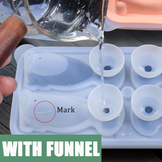3D Labrador Ice Cube Mold With Integrated Funnel Dog Friendly Shape Silicone & Easy De Molding Ice Cubes Trays & Moulds