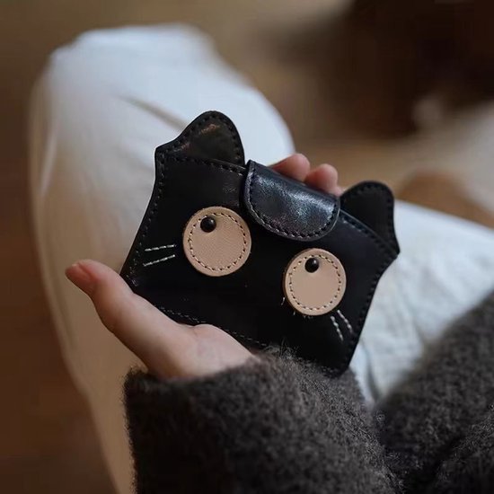 Women's Wallet Solid Color Cat Design A Gift For Young And Ladies Black Wallets