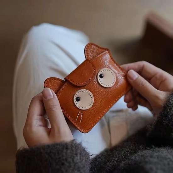 Women's Wallet Solid Color Cat Design A Gift For Young And Ladies Brown Wallets