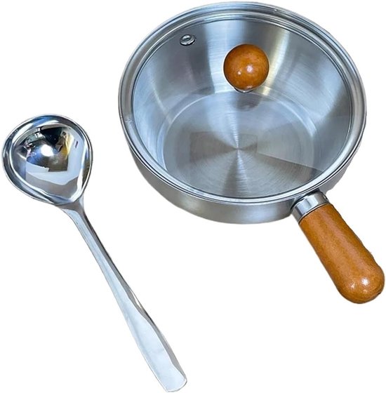 Stainless Steel Breakfast Bowl Small Walnut Wood Pot For One Person Suitable Fruit Salad Yoghurt And Muesli 13Cm With Lid Spoon Bowls