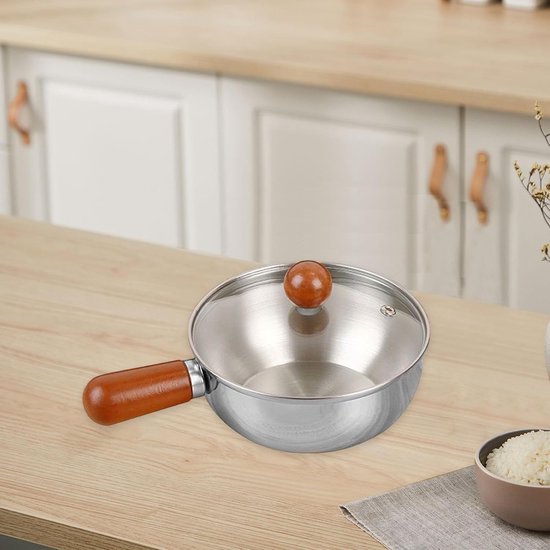 Stainless Steel Breakfast Bowl Small Walnut Wood Pot For One Person Suitable Fruit Salad Yoghurt And Muesli 13Cm With Lid Spoon Bowls