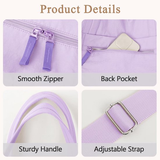 Sports Bag Waterproof Travel 24 Liter Carry Zippered Lightweight & Durable Suitable For Gym Training Purple Gym Bags