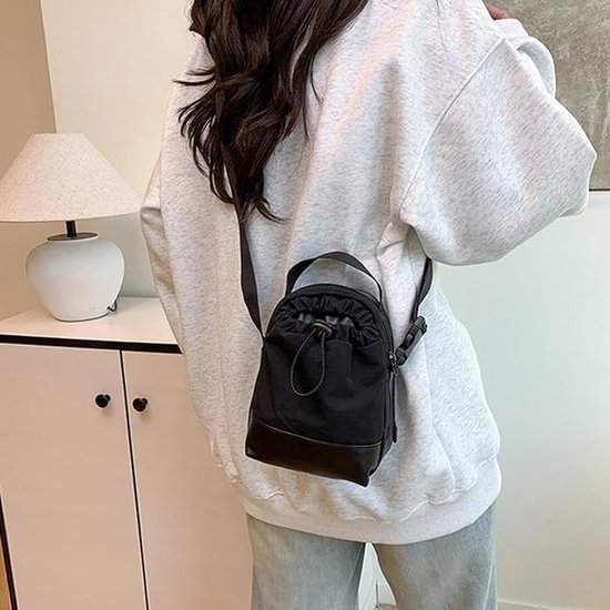 Women's Shoulder Bag Casual Adjustable Canvas With Drawstring Suitable For Daily Commuting And Travel.Iblacki Women's Bags & Handbags