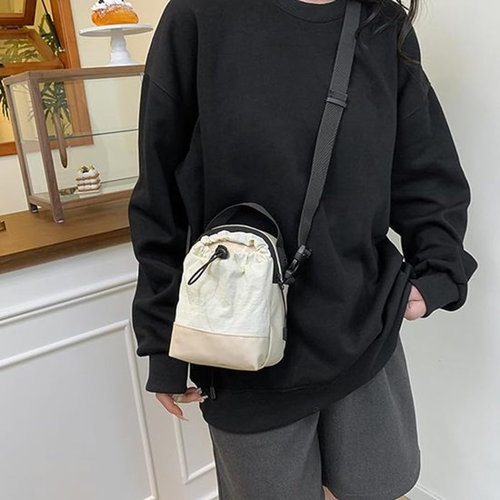 Women's Shoulder Bag Casual Adjustable Canvas With Drawstring Suitable For Daily Commuting And Travel.Iwhitei Women's Bags & Handbags