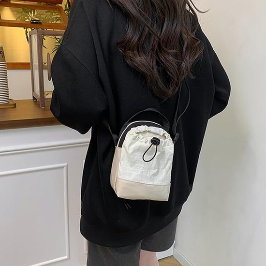 Women's Shoulder Bag Casual Adjustable Canvas With Drawstring Suitable For Daily Commuting And Travel.Iwhitei Women's Bags & Handbags