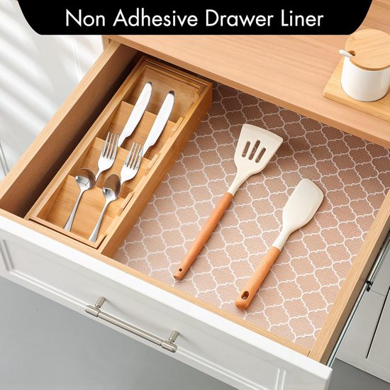 White Eva Drawer Mat Waterproof & Easy Cut Shelf Liner (11.8"W X 78.7"L) Drawer Liners