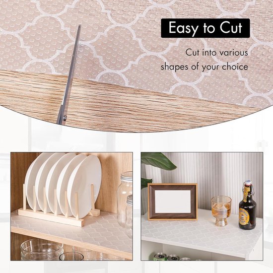 White Eva Drawer Mat Waterproof & Easy Cut Shelf Liner (11.8"W X 78.7"L) Drawer Liners