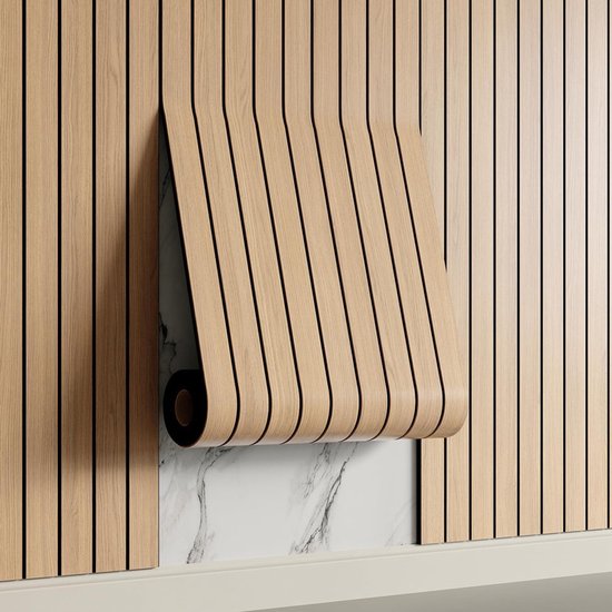 Self Adhesive 3D Brown Oak Look Pvc Wall Panel 300X40cm Soundproof Wall Stickers