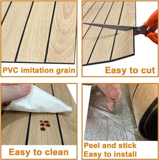 Self Adhesive 3D Brown Oak Look Pvc Wall Panel 300X40cm Soundproof Wall Stickers