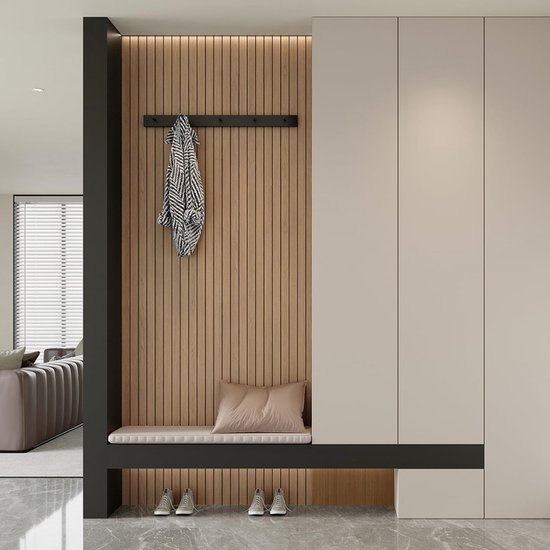 Self Adhesive 3D Brown Oak Look Pvc Wall Panel 300X40cm Soundproof Wall Stickers