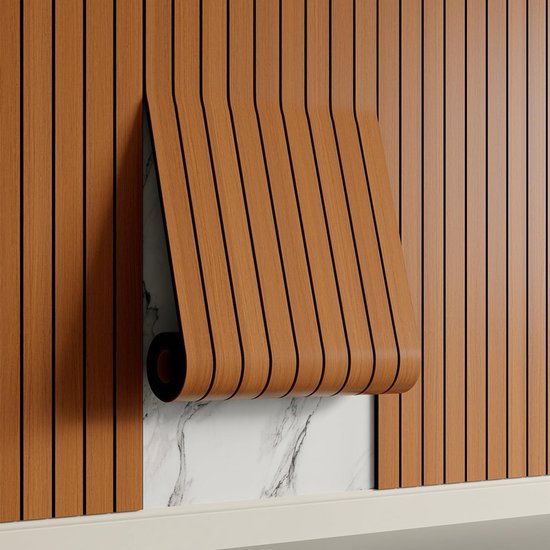 Self Adhesive 3D Walnut Look Pvc Wall Panel 300X40cm Soundproof Wall Stickers