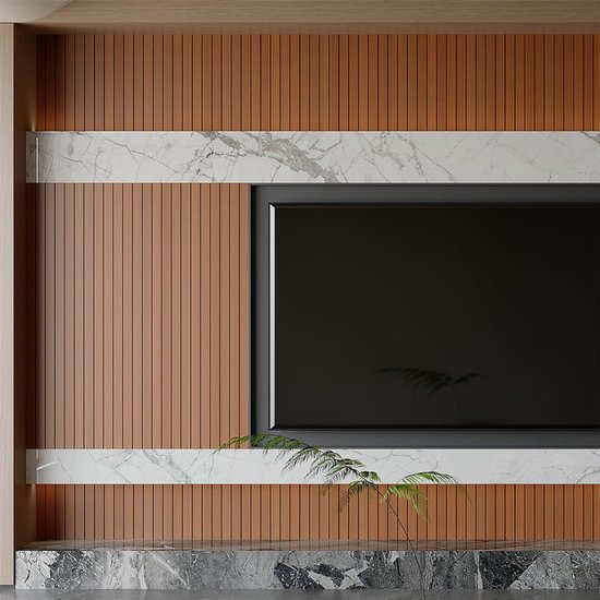 Self Adhesive 3D Walnut Look Pvc Wall Panel 300X40cm Soundproof Wall Stickers