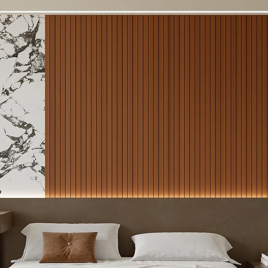 Self Adhesive 3D Walnut Look Pvc Wall Panel 300X40cm Soundproof Wall Stickers