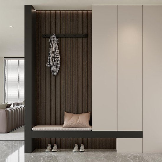 Self Adhesive 3D Wall Panel Smoked Wood Look Pvc Plank 300X40 Cm For Ceiling Soundproof Wall Stickers