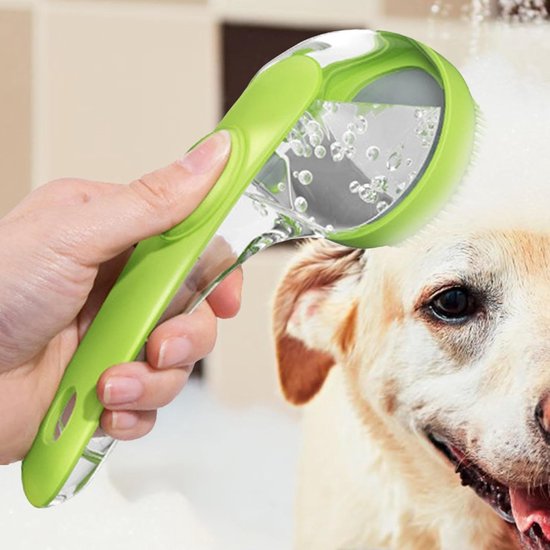 Dog Wash Brush With Soap Dispenser & Long Handle For Efficient Grooming Dog Grooming