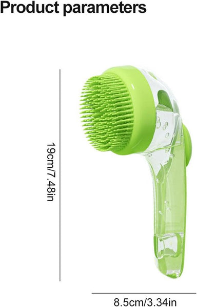 Dog Wash Brush With Soap Dispenser & Long Handle For Efficient Grooming Dog Grooming