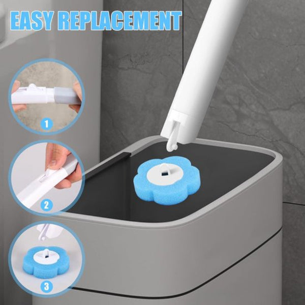 Toilet Brush Set With 24 Replaceable Heads And Storage Station Toilet Brushes & Holders