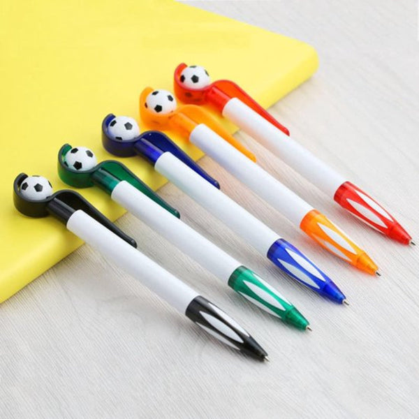 5 Pack Football Ballpoint Pens Retractable Non Slip Grip 1.0Mm Black Ink Ball Point Pens