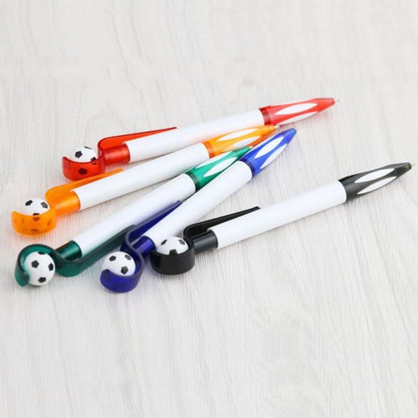 5 Pack Football Ballpoint Pens Retractable Non Slip Grip 1.0Mm Black Ink Ball Point Pens