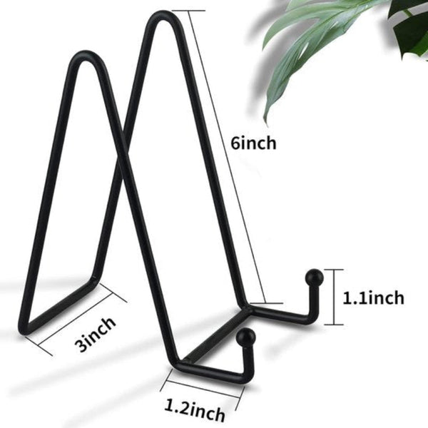 6 Inch Black Metal 3 Pack For Photos Books & Art Sturdy Design Display Stands