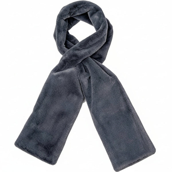 Scarf With Concealed Zipper Pocket Secure Storage For Keys & Cards Downy Soft Warm Gray Scarves & Wraps