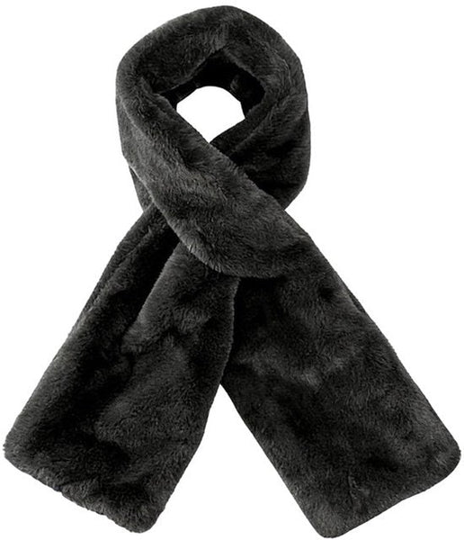 Scarf With Concealed Zipper Pocket Secure Storage For Keys & Cards Downy Soft Warm Black Scarves & Wraps