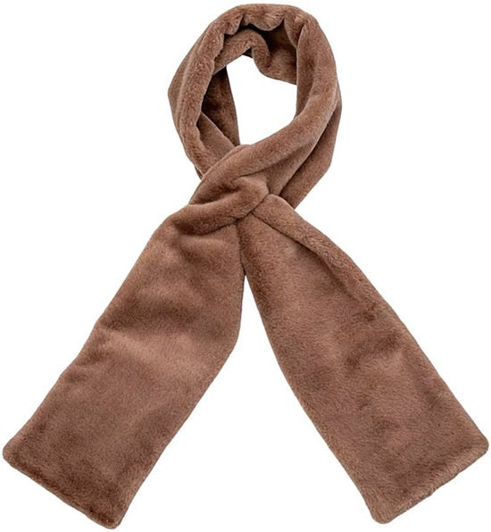 Scarf With Concealed Zipper Pocket Secure Storage For Keys & Cards Downy Soft Warm Brown Scarves & Wraps