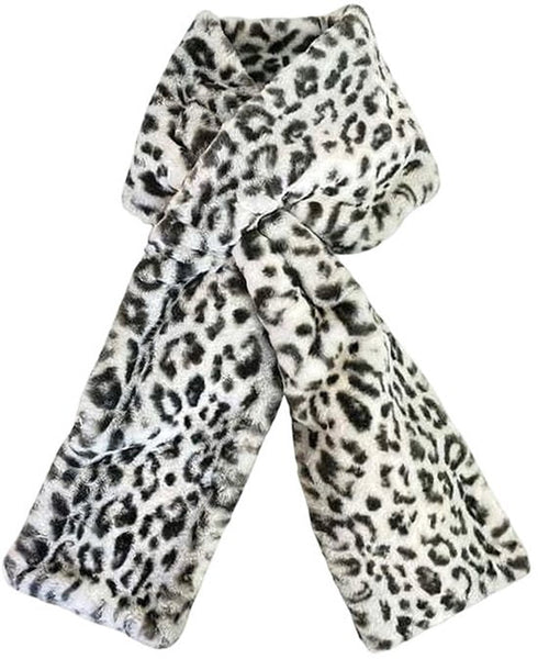 Scarf With Concealed Zipper Pocket Secure Storage For Keys & Cards Downy Soft Warm Leopard Print Scarves & Wraps